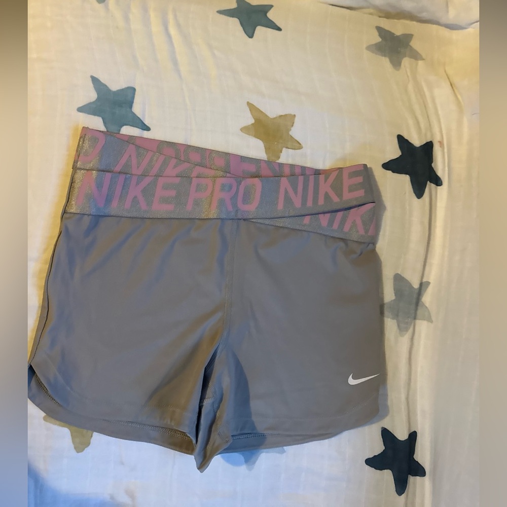 Nike Women's Athletic Shorts in Gray and Pink
